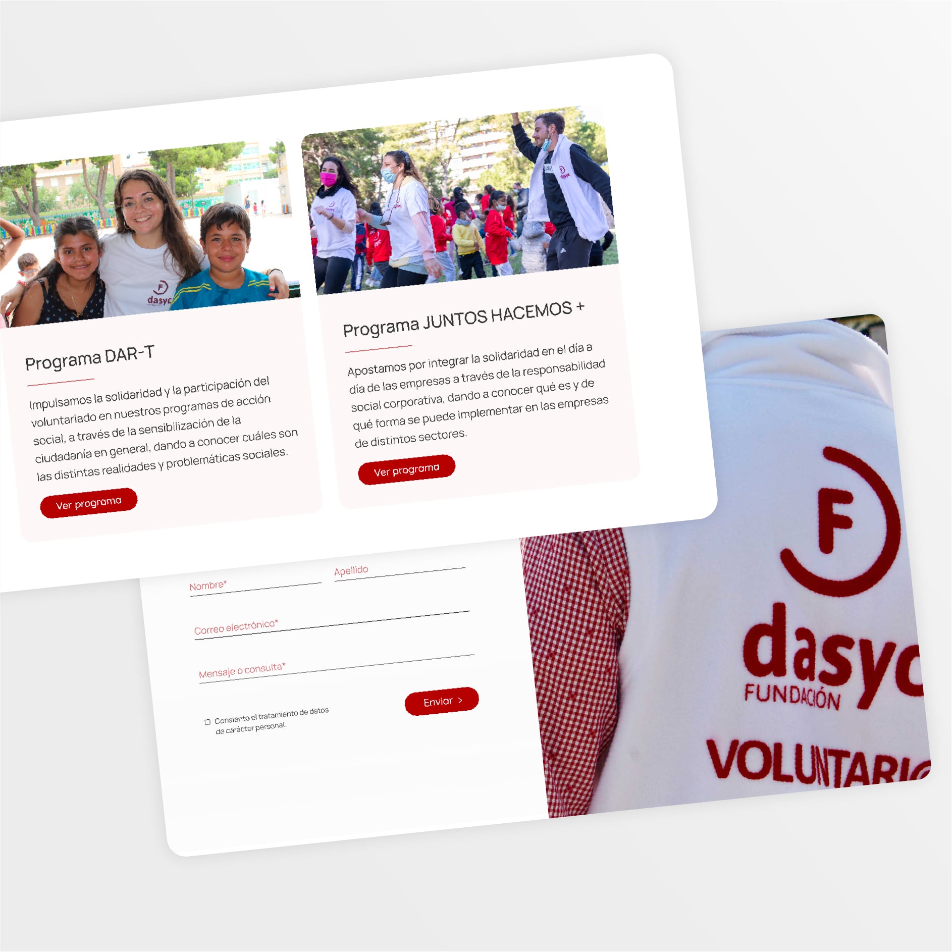 Composición de pantallas de la web de Fundación Dasyc